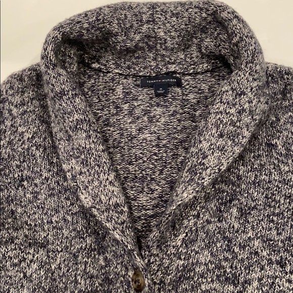 Tommy Hilfiger Blue Shawl Collar Cardigan - Picture 2 of 7